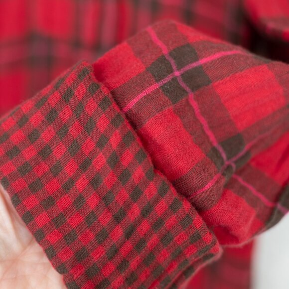 BDG Urban Outfitters Waffle Knit Shirt Double Layer Plaid Womens M - Picture 7 of 7